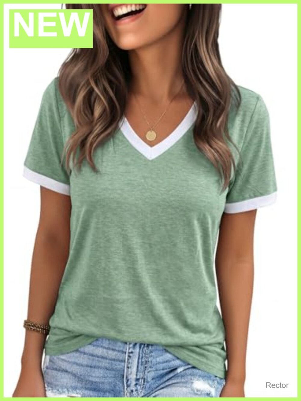 Women's Graphic Tee V-Neck Letter Print Short Sleeve Casual Summer Top